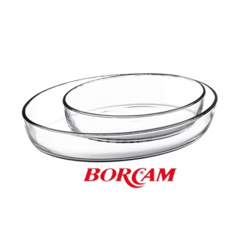Borcam-Set Oval Glas Auflaufform Servierform Pasabahce Neu Kare Tepsi 159033 