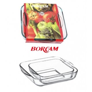 Borcam-Set Backform Glas Auflaufform Servierform Glasauflaufform