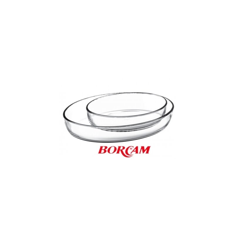 Borcam Backform-Set Aus Glas – 2-teilige Auflaufform Oval, Hitzebeständig | Ideal Für Ofen, Servieren & Aufbewahren