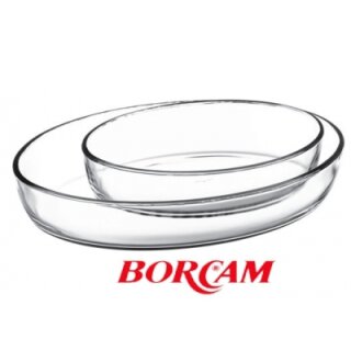 Borcam-Set Backform Glas Auflaufform Servierform oval Glasauflaufform