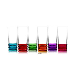 6er Longdrink  Wasserglas Glas Trinkglas Wassergläser Bunte Gläser Set