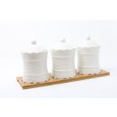 3-teiliges Dosen-Set: Porzellan mit Bambus-Basis für natürliche Raffinesse