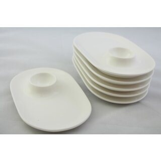 6x Schillerbach Eischale  weiß Porzellan
