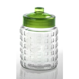 Checked Vorratsglas grün 1,7l  Glasdose Glasbehälter Behälter Teedose